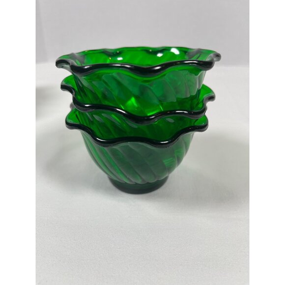 Green Holiday Christmas Tree Snack Candy Nut Dish Bowl Plastic 13 Pc Set Vintage - Picture 14 of 16